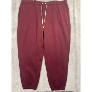 Polo Ralph Lauren Mens Wine/Red Classic Fleece Jogger Pants 5XLT Sweatpants
